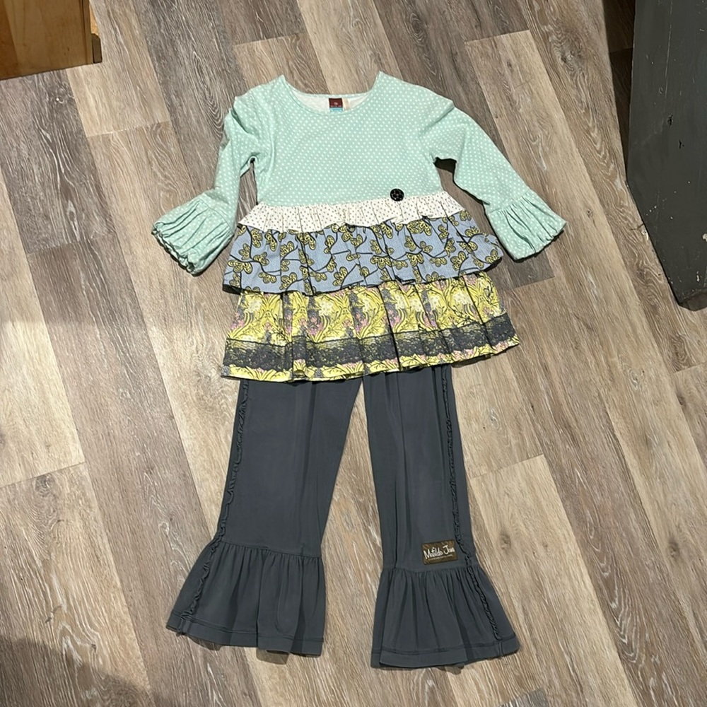 Matilda, Jane counting characters, ruffle top, and ruffle pants